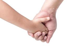 father's hand lead his child daughter isolated photo