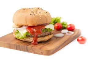 tomato sauce in Beef Hamburger photo