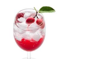 red fruits on Italian soda photo