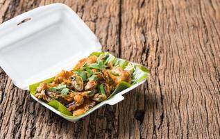 Oysters fried - crispy mussel with bean sprout, Crisp fried oyster pancake photo