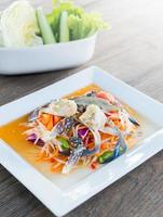 Spice papaya Salad with fresh Blue Crab photo