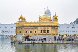 Beautiful view of Golden Temple - Harmandir Sahib in Amritsar, Punjab, India, Famous indian sikh landmark, Golden Temple, the main sanctuary of Sikhs in Amritsar, India photo