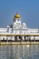 View of details of architecture inside Golden Temple Harmandir Sahib in Amritsar, Punjab, India, Famous indian sikh landmark, Golden Temple, the main sanctuary of Sikhs in Amritsar, India photo