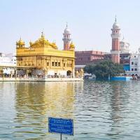 Beautiful view of Golden Temple - Harmandir Sahib in Amritsar, Punjab, India, Famous indian sikh landmark, Golden Temple, the main sanctuary of Sikhs in Amritsar, India photo