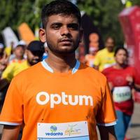 New Delhi, India - October 16 2022 - Vedanta Delhi Half Marathon race after covid in which marathon participants about to cross the finish line, Delhi Half Marathon 2022 photo