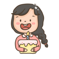 Little girl with cake png