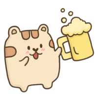 cat with a drink png