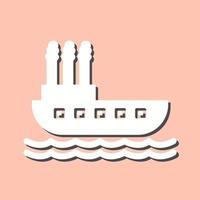 icono de vector de barco de vapor