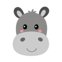 Cute face donkey Head. png