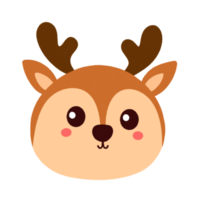 cerf visage mignonne animal. png