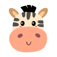 zebra cabeça desenho animado. png