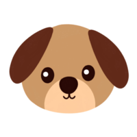 cachorro cabeça ícone desenho animado. png