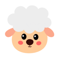 Sheep head farm animal cartoon icon. png