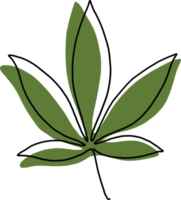 Einfachheit Cannabis Blatt kontinuierlich freihändig Zeichnung. png