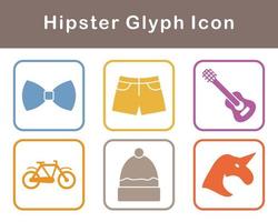 hipster vector icono conjunto