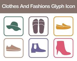 Clothes And Fashions Vector Icon Set