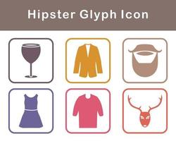 hipster vector icono conjunto