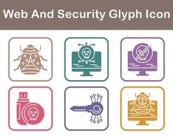 web y seguridad vector icono conjunto