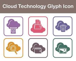 Cloud Technology Vector Icon Set