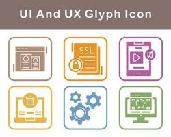 ui y ux vector icono conjunto