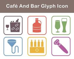 café y bar vector icono conjunto