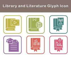 Library And Literature Vector Icon Set