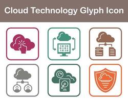 Cloud Technology Vector Icon Set