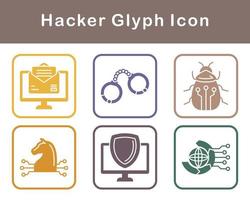 conjunto de iconos de vector de hacker