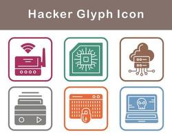 conjunto de iconos de vector de hacker