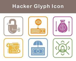 conjunto de iconos de vector de hacker