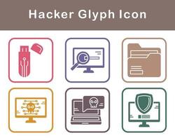 conjunto de iconos de vector de hacker