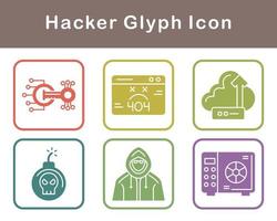 conjunto de iconos de vector de hacker