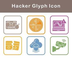 conjunto de iconos de vector de hacker