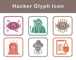 conjunto de iconos de vector de hacker