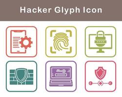 conjunto de iconos de vector de hacker