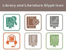 Library And Literature Vector Icon Set