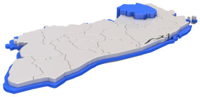 Map of El Salvador region of Morazan on blue png