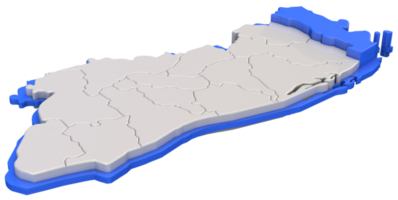 Map of El Salvador region of La Union on blue png