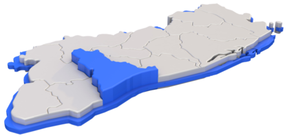 Map of El Salvador region of La Libertad on blue png