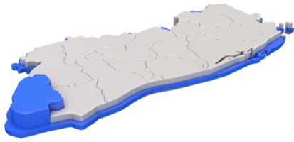 Map of El Salvador region of Ahuachapan on blue png