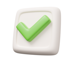 check mark button 3d icon png