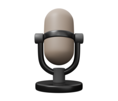 micrófono podcast 3d icono png