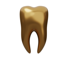 tooth gold 3d icon png