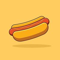 Free vector hotdog food cartoon vector icon illustration food icon concept isolated