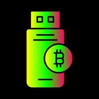 Bitcoin Usb Device Vector Icon