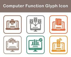 computadora función vector icono conjunto