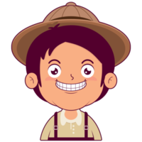 garçon souriant visage dessin animé mignonne png