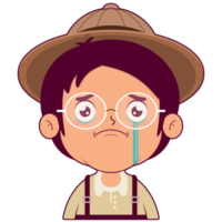 chico llorando y asustado cara dibujos animados linda png