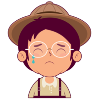 boy crying and scared face cartoon cute png