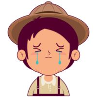 boy crying and scared face cartoon cute png